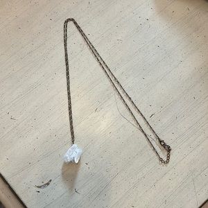 White Raw Stone Long Necklace